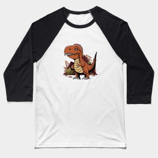 Cute Dinosaur T rex With Mountain Baseball T-Shirt
